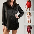 Classic Women's Satin Sleepshirt and Sleep Mask Set