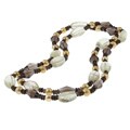 New York Pearls Champagne FW Pearl and Multi-gemstone Necklace (9-10 mm)