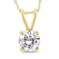 10k Yellow Gold Created White Sapphire Fashion Necklace