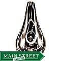 Murano-style Glass Jet Black 3D Teardrop Pendant