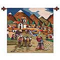 Wool 'Farm Family in The Sierra' Tapestry (Peru)