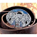 American Coin Treasures Buffalo Nickel Enamel Belt Buckle