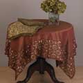 Sequin Squares Border 60-ing Square Tablecloth
