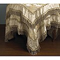 Embroidered 'Versailles' Champagne 60-inch Square Tablecloth