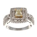 14k Gold 7/8ct TDW Certified Yellow and White Diamond Ring (H-I, SI1-SI2)