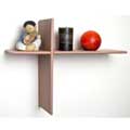 Wall Mount Light Brown Wooden Shelf