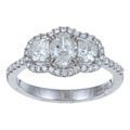 14k White Gold 1 1/4ct TDW 3-stone Diamond Ring (G-H, VS2)