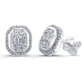 14k White Gold 4/5ct TDW Mosaic Diamond Earrings (H-I, SI1)
