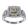 14k Two-tone Gold 7/8ct TDW Certified Yellow Diamond Ring (H-I, SI2)