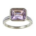 10k Yellow Gold Pink Amethyst and 1/6ct TDW Diamond Ring (H-I, I2-I3)