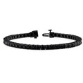 Silver and Black Rhodium 8ct TDW Black Diamond Tennis Bracelet