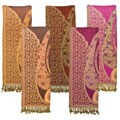 Cotton and Acrylic Paisely-print Pashmina-style Shawl (China)