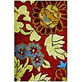 Hand-tufted Indo Rust/ Beige Wool Rug (1'9 x 2'6)