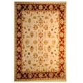 Hand-tufted Indo Beige/ Red Wool Rug (8' x 10')