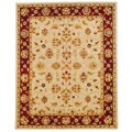 Hand-tufted Indo Beige/ Red Wool Rug (8' x 10')