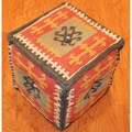 Handmade Kilim Puff Ottoman (India)