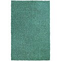 Hand-loomed Aqua Chenille Shag Rug (2'6 x 4'2)