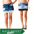 Denim and Lace Junior Mini Skirt