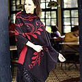 'Crimson Harvest' Alpaca Wool Shawl (Peru)