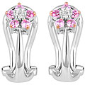 10k White Gold Pink Sapphire and Diamond Accent Earrings