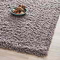 Hand-woven Bliss Grey Shag Rug (2' x 3')
