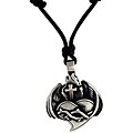 Pewter Tattoo Design Heart Necklace