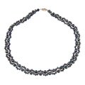 Pearls For You 14k Gold Bead and Peacock FW Pearl Necklace (3-5.5 mm)