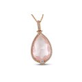 18k Pink Gold Quartz and 4/5ct TDW Diamond Necklace (G-H, SI1-SI2)