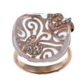 18k Pink Gold Rose Quartz and 1/5ct TDW Diamond Ring (G-H, VS1-VS2)