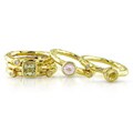 14k Gold Gemstone and 1/10ct TDW Diamond Ring Set