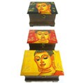 Hand Painted Buddha Face Single Lock Box (United States)