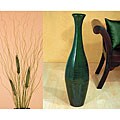 Handcrafted 36-inch Green Bamboo Egret Vase with Branches