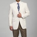 Adolfo Men's Tan Pinstripe Seersucker 2-button Sportcoat