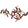 Dynamic Red/ Grey Steel Wall Art