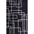 Handmade Alexa Pino Collection Charcoal Geometric Box Rug (7'6 x 9'6)