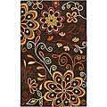 Hand-tufted Whimsy Chocolate Wool Rug (8' x 11')