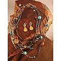 Goldplated Beaded Necklace and Earring Set (China)