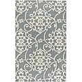 Hand-tufted Grey Floral Rug (5' x 8')