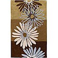Hand-tufted Brown Floral Rug (5' x 8')