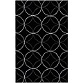 Hand-tufted Black Geometric Rug (5' x 8')