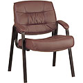 Office Star Brown Top Grain Leather Visitor's Chair