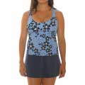 Jantzen Women's Blue Hibiscus Skirtini Swimsuit