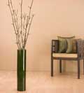 Green Bamboo/ Mantis 25-inch Cylinder Floor Vase