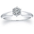 14k White Gold 1/2ct TDW Certified Diamond Solitaire Engagement Ring (E-F, SI3)
