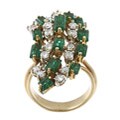 14k Gold 1 3/5ct TDW Diamond and Emerald Estate Ring (I-J, SI1-SI2)