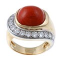18k Gold 1 1/10ct TDW Coral Cocktail Ring (I-J, SI1-SI2) (Size 6)