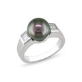 14k Gold Tahitian Pearl and 1/3ct TDW Diamond Ring (G-H, I1-I2)