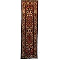 Persian Hand-knotted Hamadan Orange Wool Rug (3'4 x 11)
