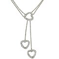 Sterling Silver Clear Cubic Zirconia Three Heart Necklace