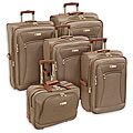 London Fog Buckingham Tan Jacquard 5-piece Luggage Set